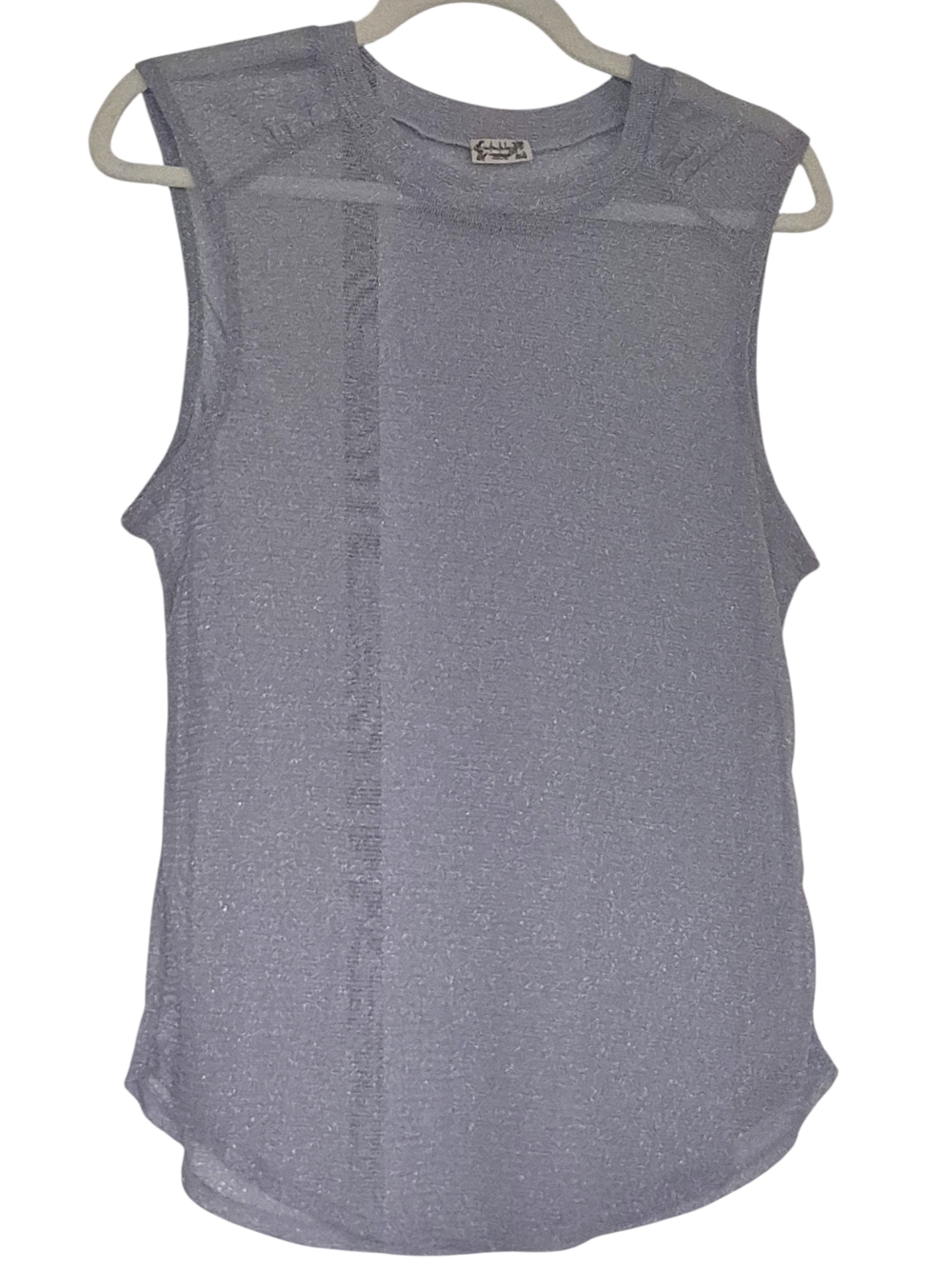 Free People Ladies After Party Mesh Cami Silver Sz L
